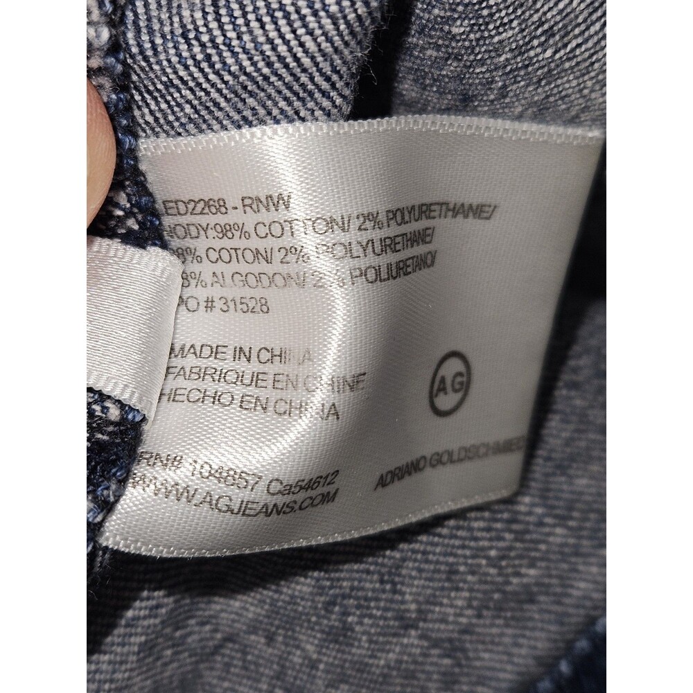AG Adriano Goldschmied Denim Dress Womens Size Large Blue Snap-Front Stretch - Picture 11 of 14
